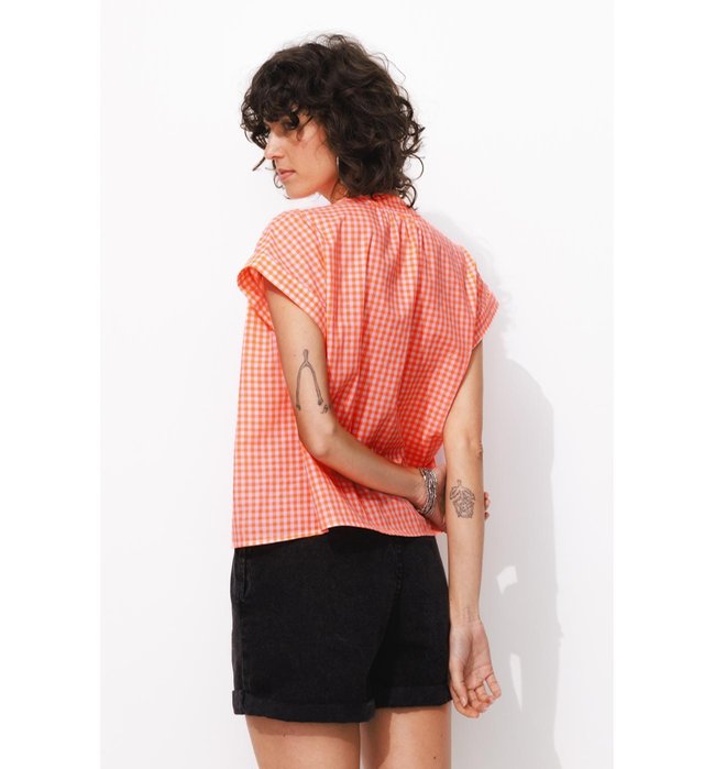 Blouse à Carreaux Vichy Femme - Multicolore Carreaux