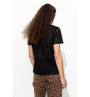Chemise Effet Dentelle Femme - Noir Uni Fonce