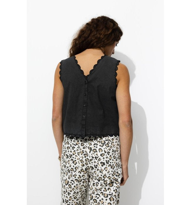 Top Court Recto/verso Femme - Gris Uni Fonce