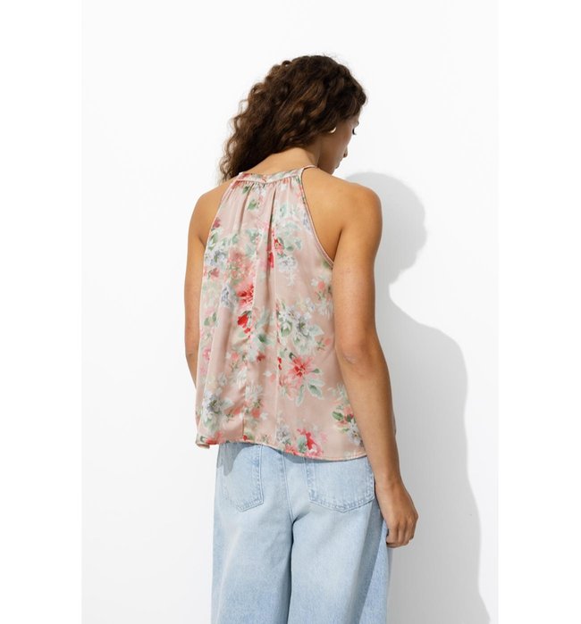 Top Soyeux Imprimé Femme - Rose Imprime