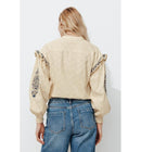 Blouse Brodée Femme - Naturel Uni Clair