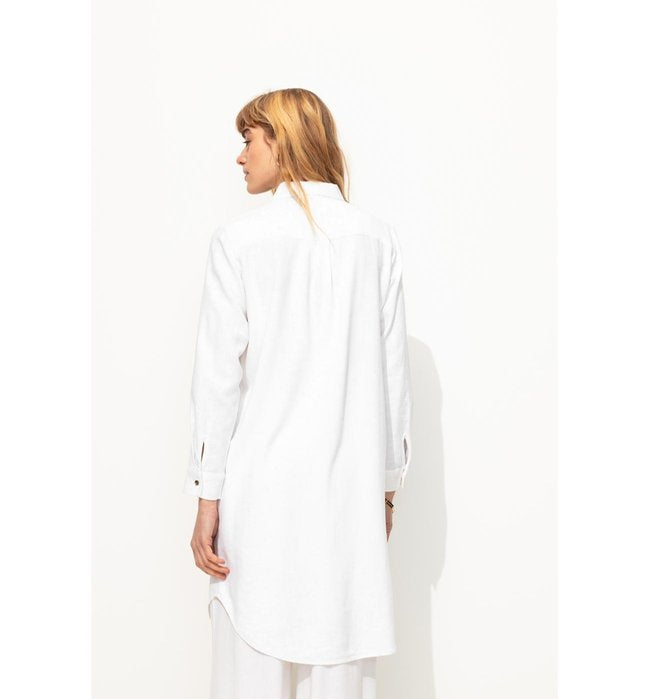 Longue Chemise Femme - Naturel Uni Clair