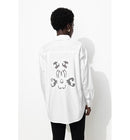Chemise Brodée dans le Dos - Blanc Uni Clair