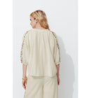 Blouse Brodée Point de Croix - Naturel Uni Clair