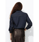Chemise Western en Jean Femme - Jeans Uni Fonce