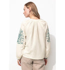 Blouse Brodée Femme - Naturel Uni Clair