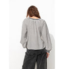 Blouse Rayée en Coton Femme - Noir Raye