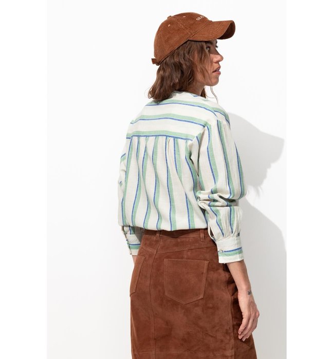Chemise Oversize Rayée Femme - Naturel Raye