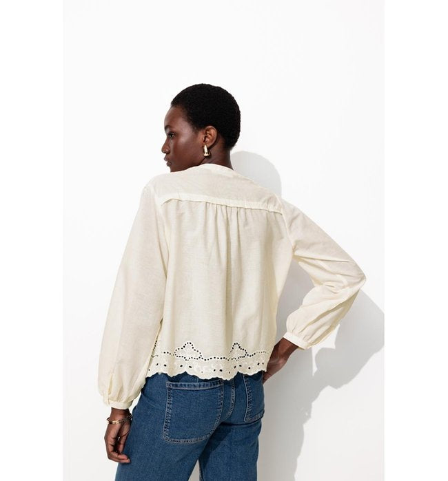 Chemisier Broderie Anglaise - Naturel Uni Clair