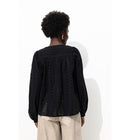 Blouse en Broderie Anglaise - Noir Uni Fonce