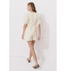 Blouse à Nouettes Femme - Naturel Imprime
