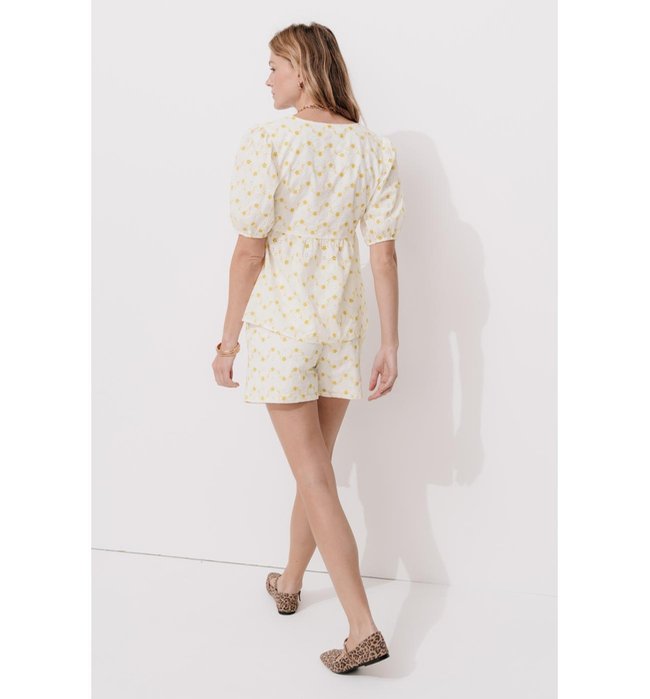 Blouse à Nouettes Femme - Naturel Imprime