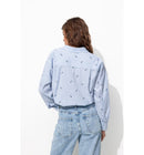 Chemise Oversize Broderie Love - Bleu Raye