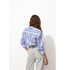 Chemise à Rayures Fluo Femme - Bleu Raye