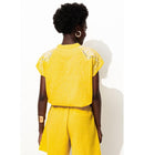Blouse en Gaze de Coton - Jaune Uni Colore