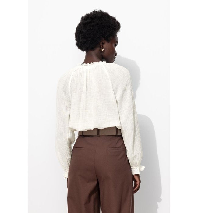 Chemise en Gaze de Coton Femme - Naturel Uni Clair