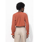 Chemise en Gaze de Coton Femme - Marron Uni Clair
