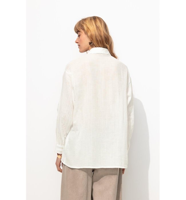 Chemise en Gaze de Coton Femme - Naturel Uni Clair
