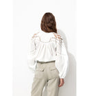 Blouse Brodée Femme - Naturel Uni Clair