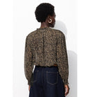 Blouse en Voile Fleuri Femme - Noir Imprime