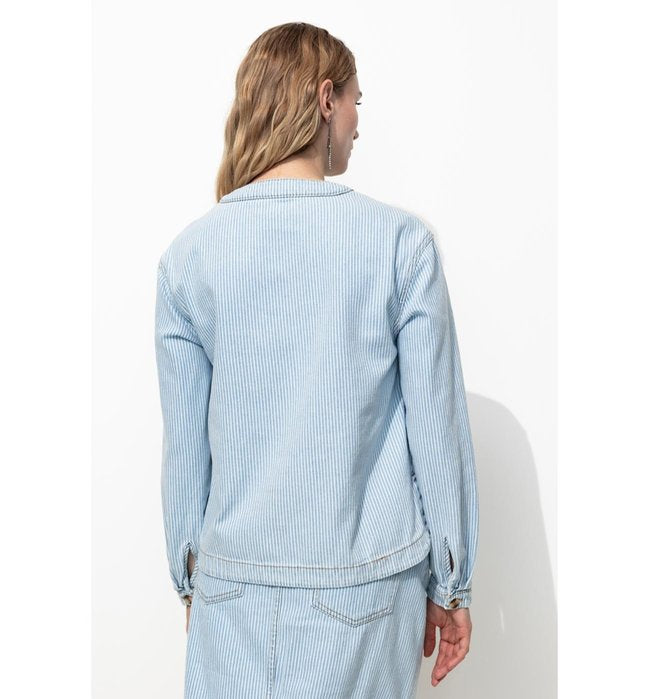 Blouse en Jean Rayée Femme - Multicolore Raye