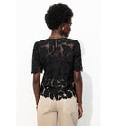 Blouse en Guipure Femme - Noir Uni Fonce