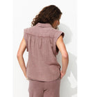 Chemise en Gaze de Coton Femme - Violet Uni Colore