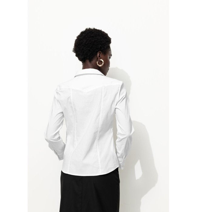 Chemise en Popeline Unie - Blanc Uni Clair