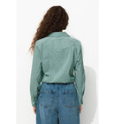 Chemise en Popeline Unie - Vert Raye