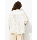 Chemise Brodée Manches Ballon - Naturel Uni Clair