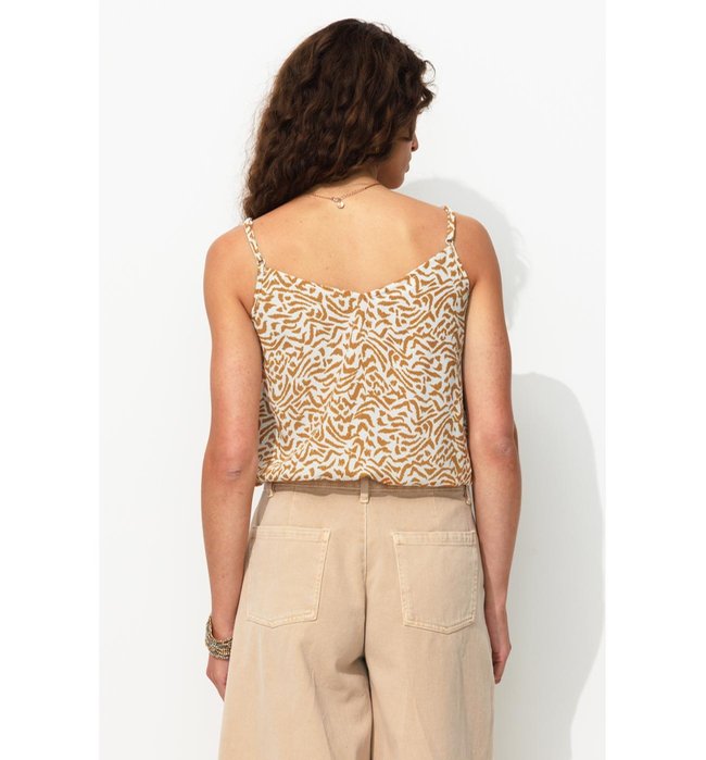 Top à Fines Bretelles Femme - Naturel Imprime