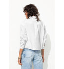 Chemise Cropped Femme - Blanc Uni Clair