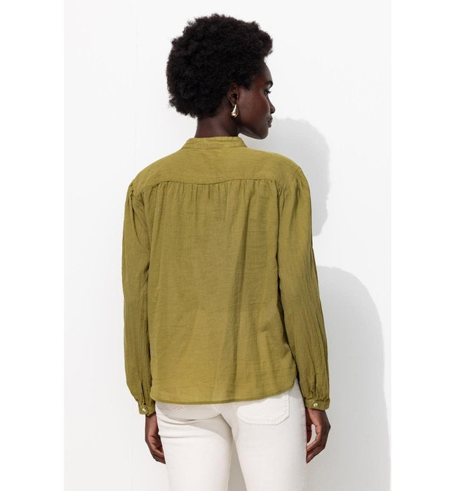 Chemise Légère en Coton Femme - Vert Uni Colore