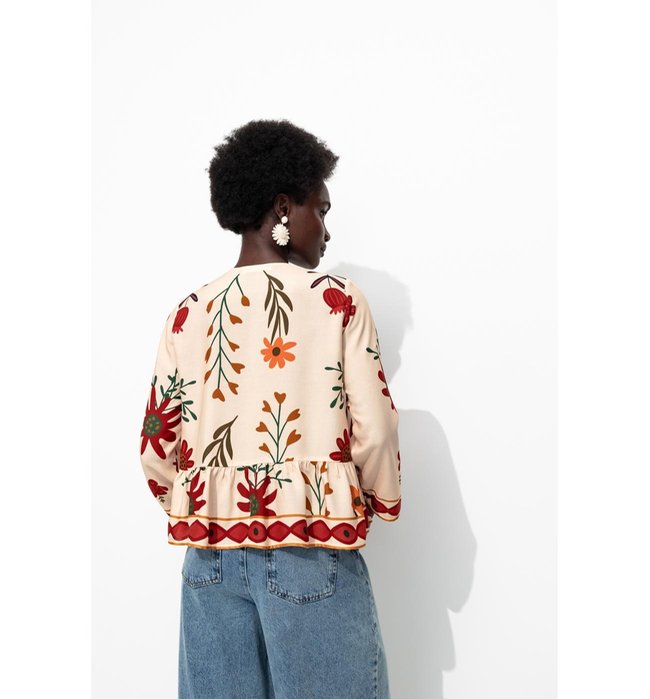 Blouse Imprimée à Nouettes - Naturel Imprime