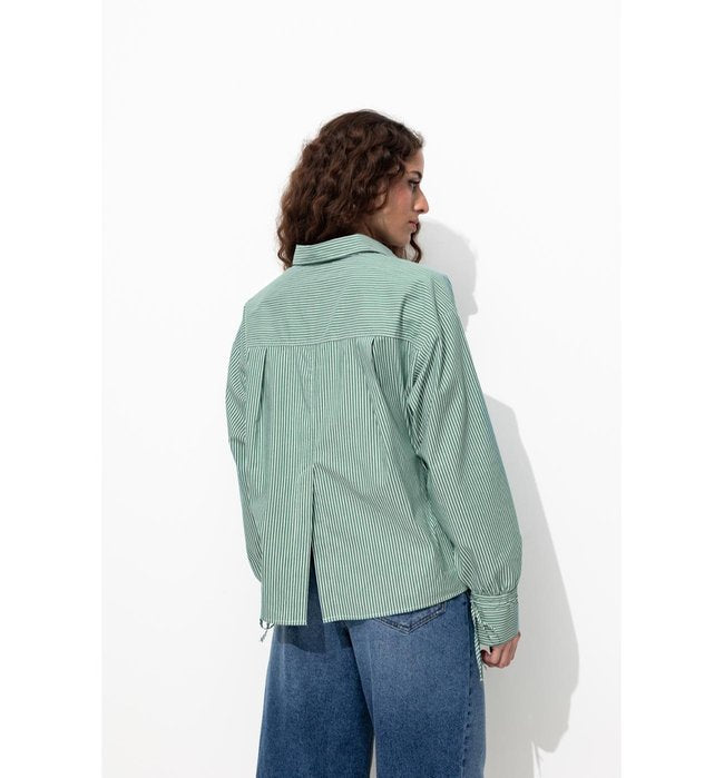Chemise Oversize à Carreaux - Vert Raye
