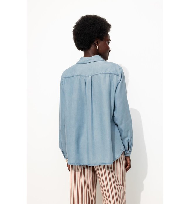 Blouse en Lyocell Femme - Jeans Uni Clair