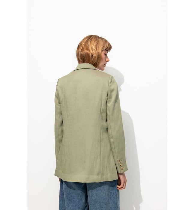 Blazer Croisé Unie Femme - Kaki Uni Clair