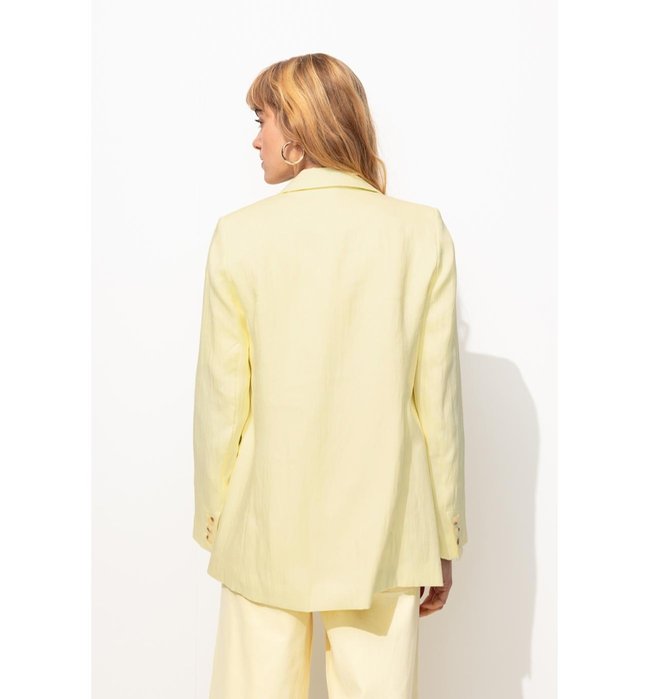 Blazer Croisé Unie Femme - Jaune Uni Colore