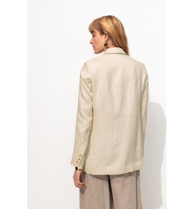 Blazer Croisé Unie Femme - Naturel Uni Clair