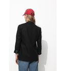 Veste de Tailleur Lin Mélangé - Noir Uni Fonce