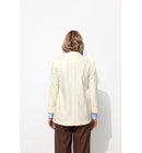Veste de Tailleur Lin Mélangé - Naturel Uni Clair