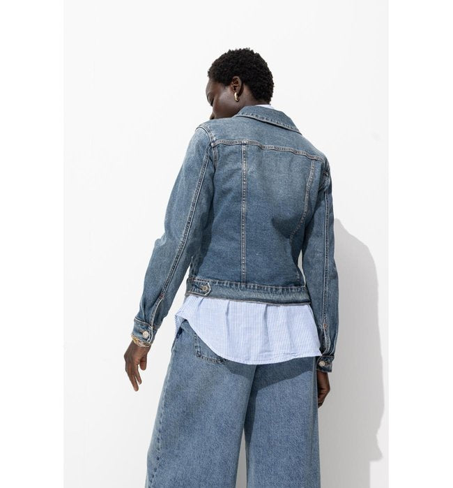 Veste en Jean Femme - Jeans Uni Fonce