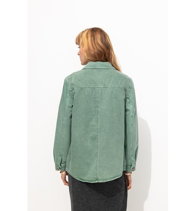 Alma Veste Surchemise Rayée - Gris Uni Fonce