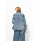 Alma Veste Surchemise Rayée - Jeans Uni Fonce