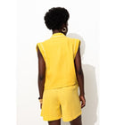 Boléro en Gaze de Coton Femme - Jaune Uni Colore