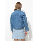Veste en Jean Cropped Femme - Jeans Uni Fonce