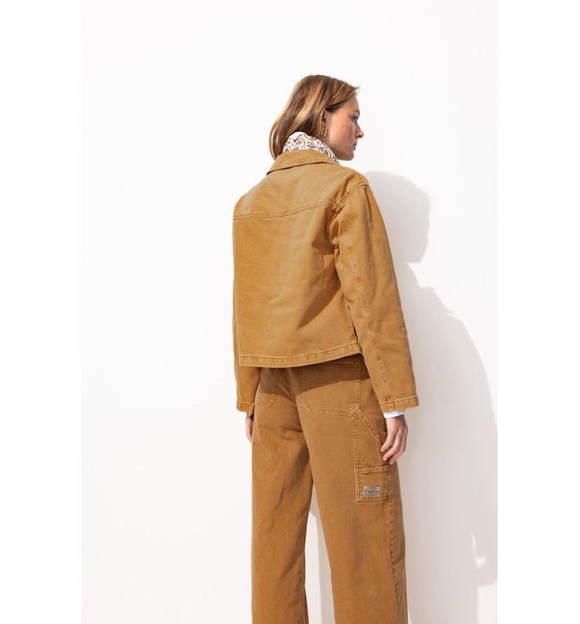 Veste Courte en Toile Femme - Naturel Uni Clair