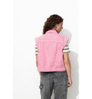 Veste sans Manches Femme - Rose Uni Colore