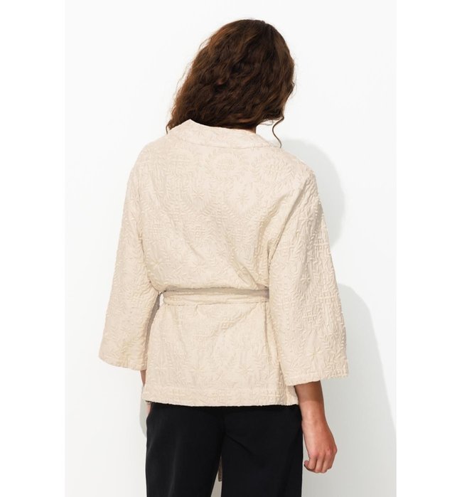 Veste Kimono Femme - Naturel Uni Clair