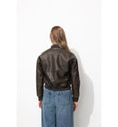 Bomber en Simili Femme - Marron Uni Fonce